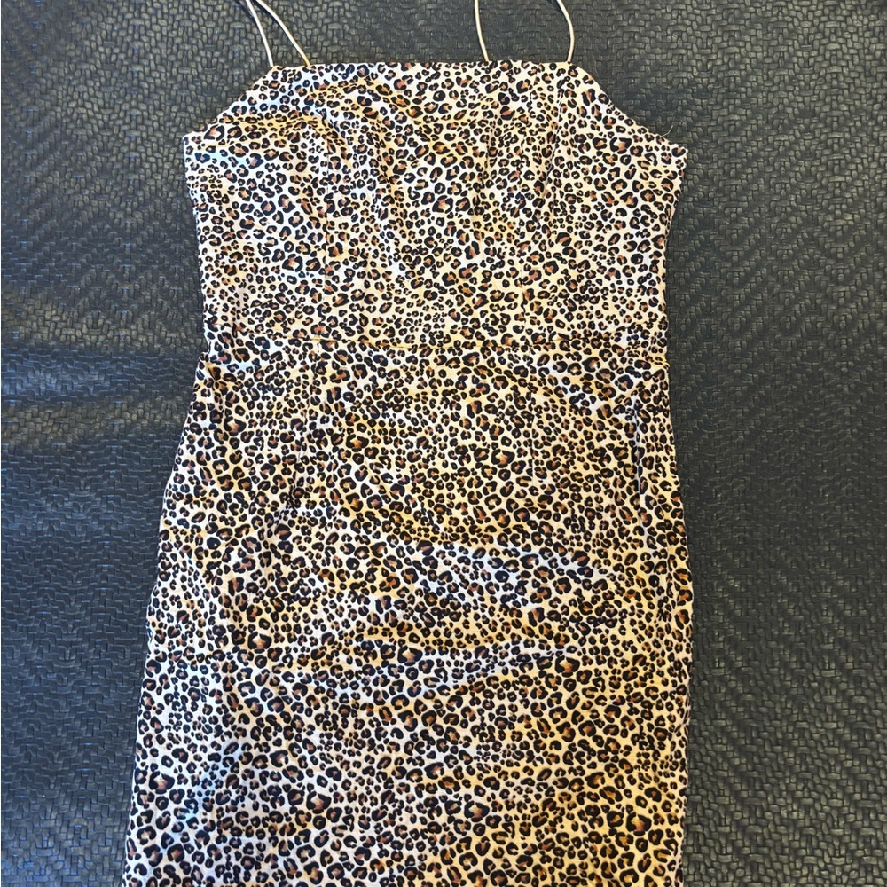 Leopard Print Spaghetti Strap Dress